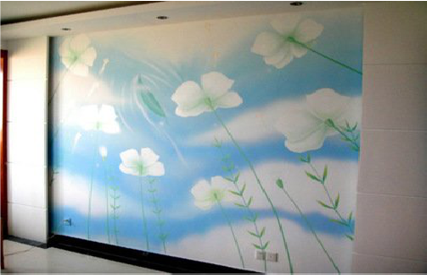 弥勒画墙绘怎么画好白云的蓬松感？