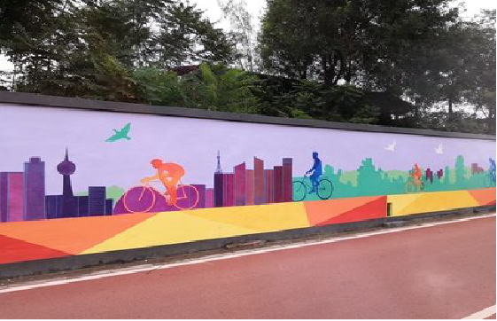 弥勒墙体彩绘-围墙