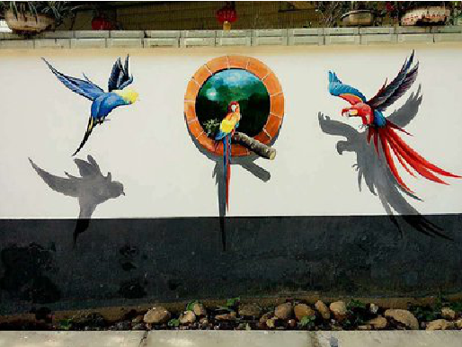 弥勒视觉错位-3D墙绘设计