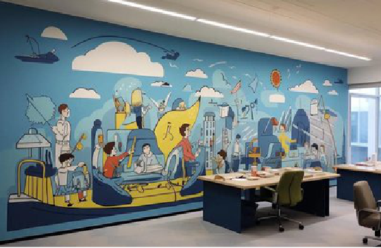 弥勒办公室墙绘的特点。