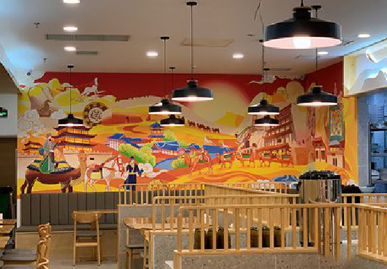 弥勒商业空间彩绘介绍。